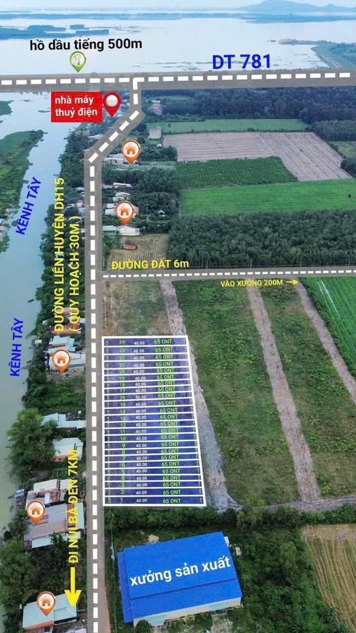 Đất mặt tiền ĐH 15, Thị Trấn Dương Minh Châu, 200m² - Giá chỉ 399 triệu VND!