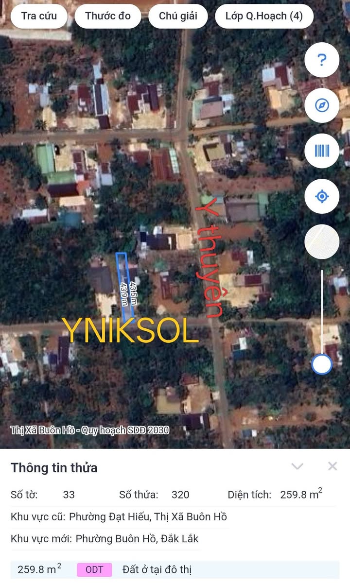 Đất nền bán tại đường Y Nik So, Buôn Hồ 258m² - Gần quốc lộ, vị trí đắc địa!