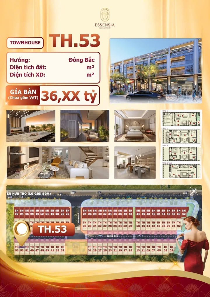 Nhà phố Essensia Broadway Đông Anh 150m² giá 36 tỷ - Thiết kế hiện đại, gần công viên!