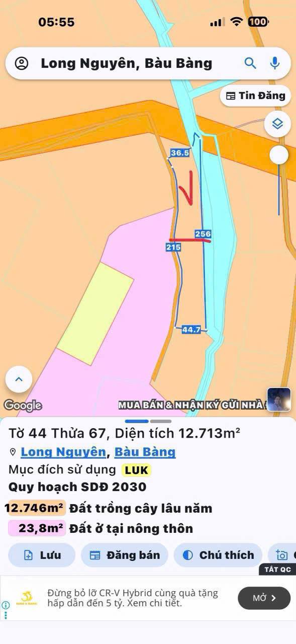 Đất nền Xã Long Nguyên, Huyện Bàu Bàng, 3600m² giá 2.75 tỷ - Cơ hội đầu tư hấp dẫn!