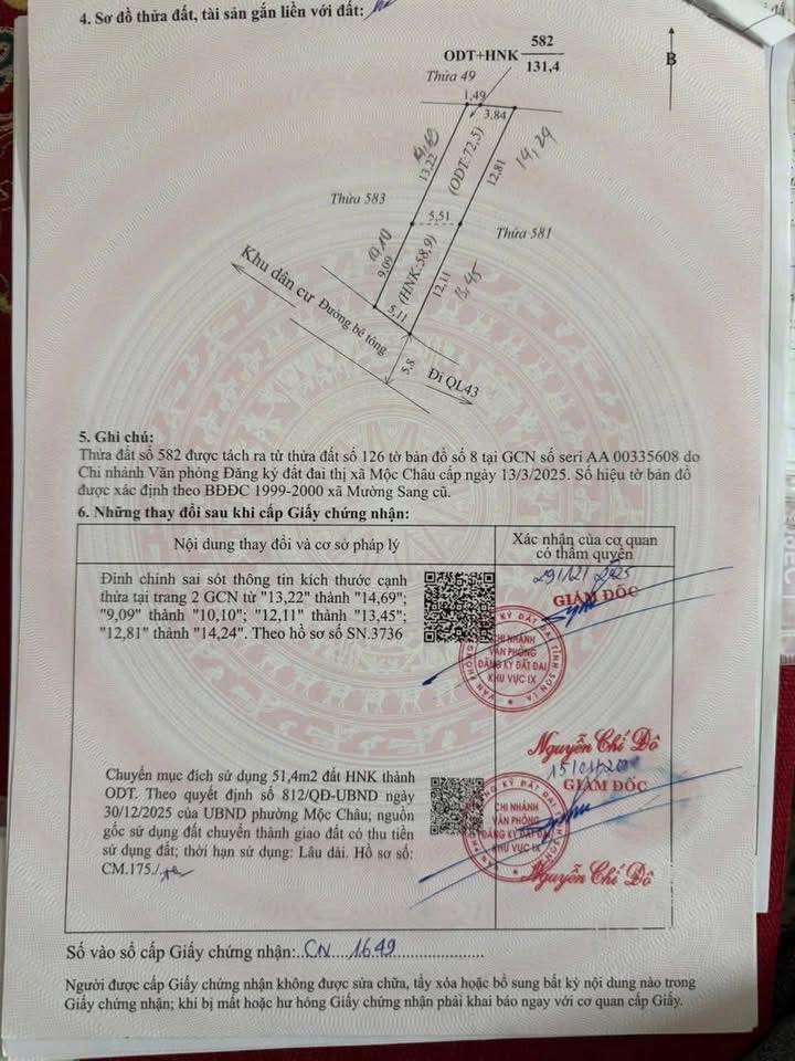 Đất nền Mộc Châu 135m² giá 1 tỷ - Cơ hội đầu tư hấp dẫn!