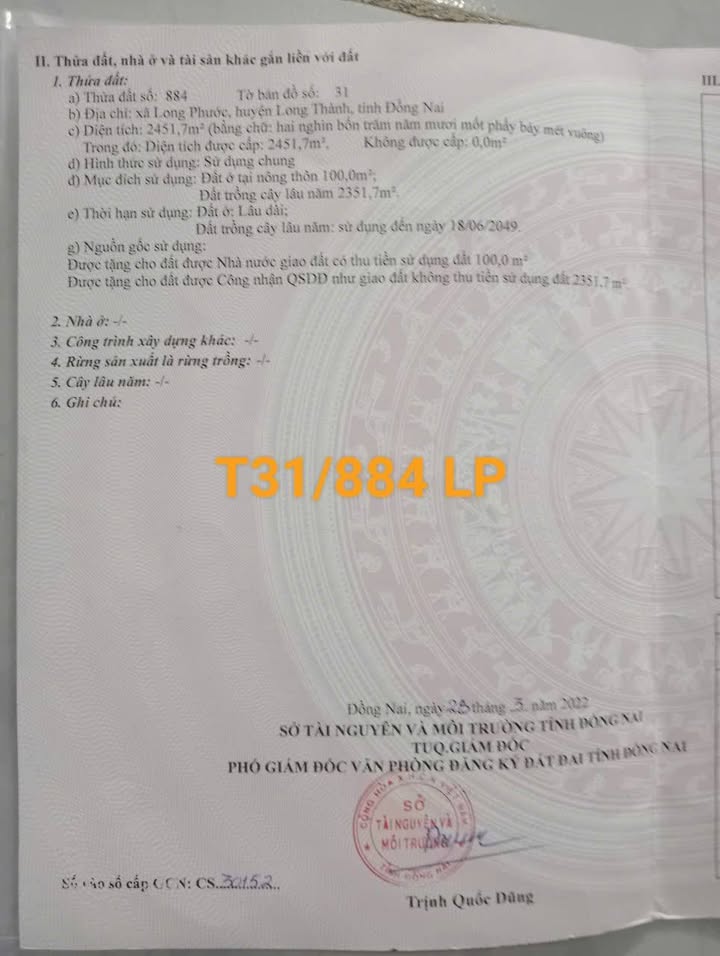 Đất nền Long Phước Gia 900m² giá 2.9 tỷ - Cơ hội đầu tư tuyệt vời!