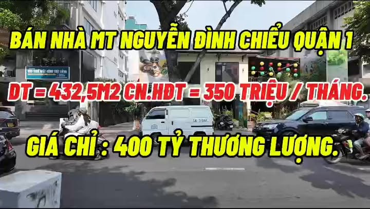 Nhà mặt tiền Đường Nguyễn Đình Chiểu, Quận 1, 432.5m² - Cơ hội đầu tư hiếm có!