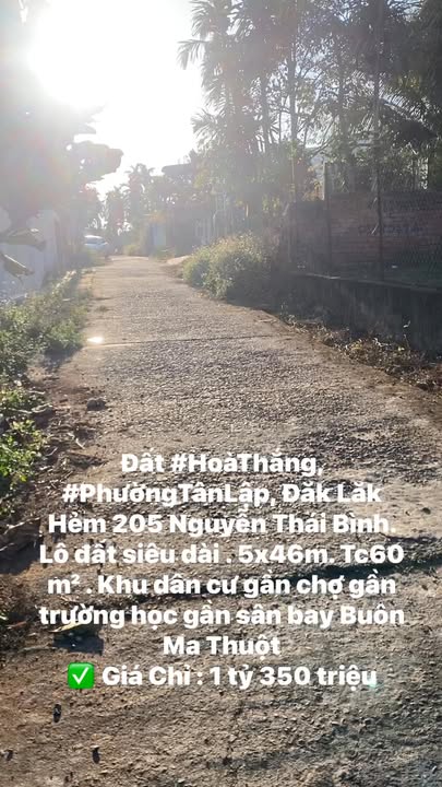 Đất Hòa Thắng, Buôn Ma Thuột 230m² giá 1.35 tỷ - Vị trí đắc địa gần chợ và trường học!
