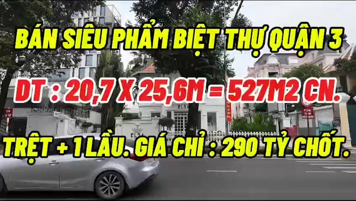 Biệt thự mặt tiền Võ Thị Sáu, Quận 3, 527m² giá 290 tỷ - Cơ hội đầu tư hấp dẫn!