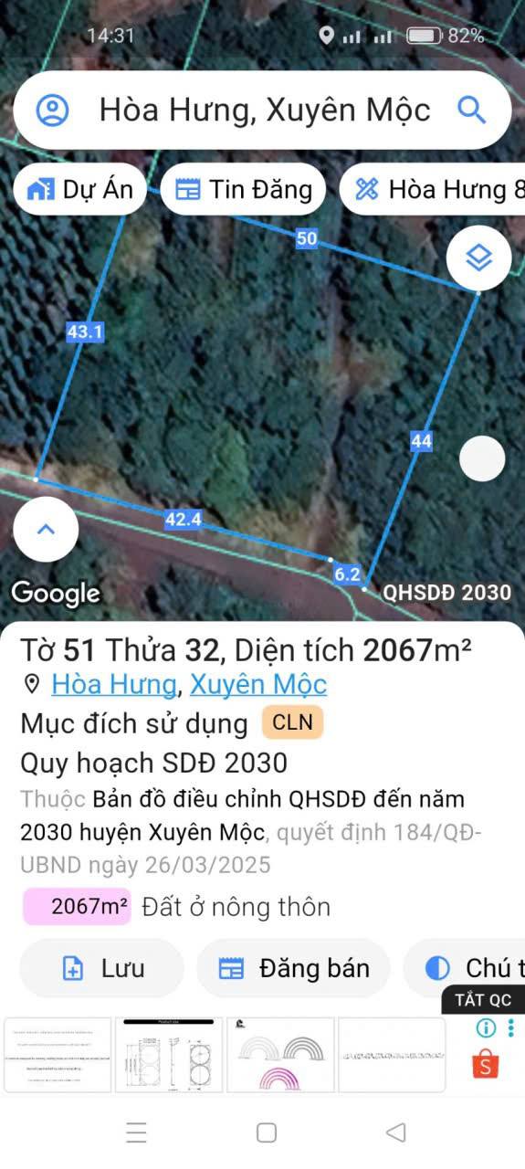 Đất nền Xã Hòa Hưng, Huyện Xuyên Mộc 2000m² - Sổ đỏ chính chủ!