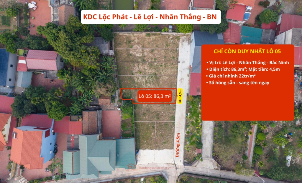 Đất nền KDC Lộc Phát Nhân Thắng 86,3m² giá 22 triệu/m² - Cơ hội đầu tư hấp dẫn!