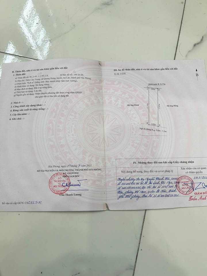 Đất nền Xã Quang Hưng, Huyện An Lão 70m² giá 700 triệu - Cơ hội đầu tư sinh lời!