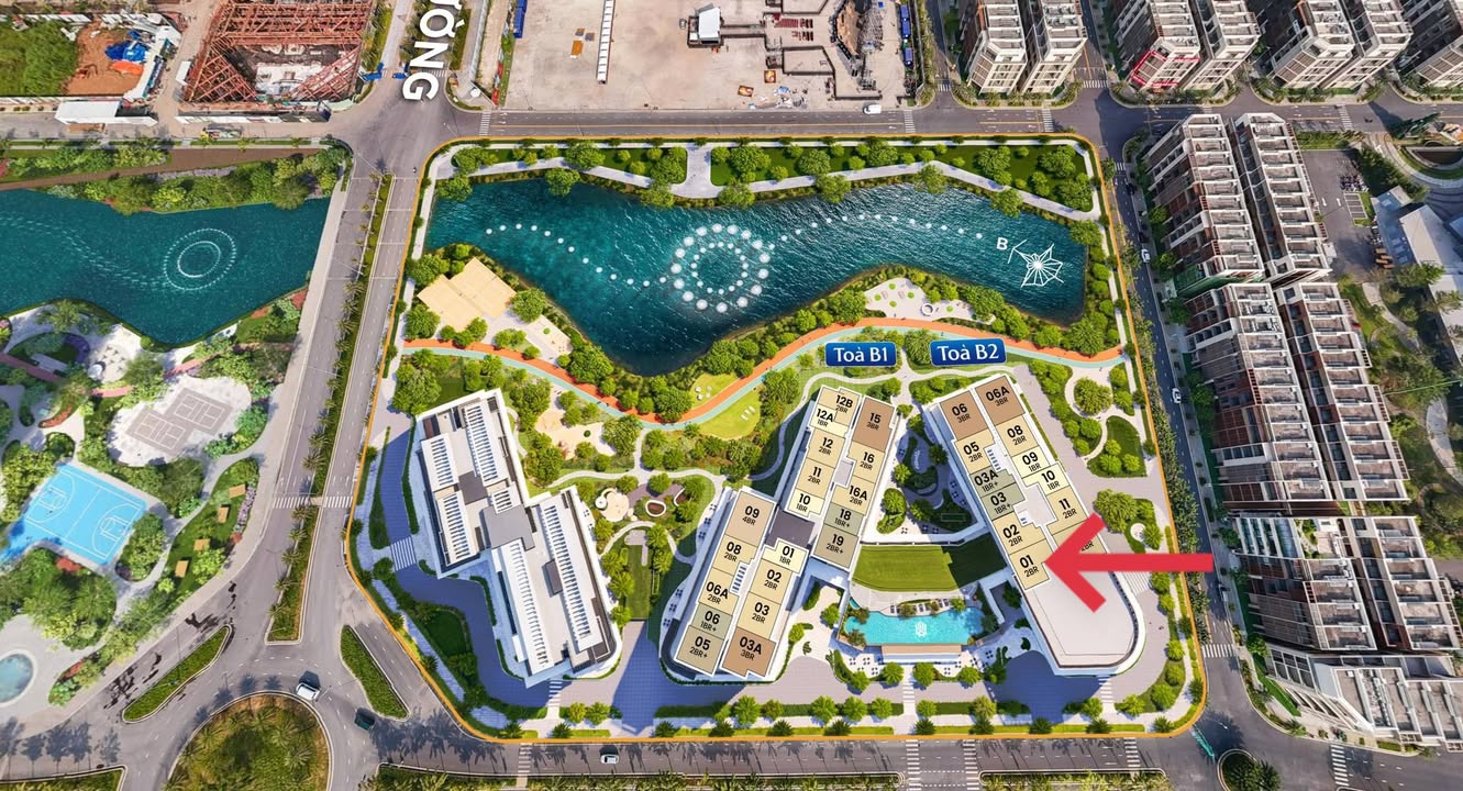 Căn hộ 2PN Masteri Cosmo Central Thủ Đức 75m² giá 9.52 tỷ - View bể bơi tuyệt đẹp!