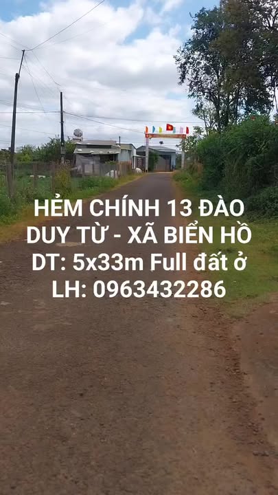 Đất ở Biển Hồ, Pleiku 165m² giá 600 triệu - Đầu tư lý tưởng!
