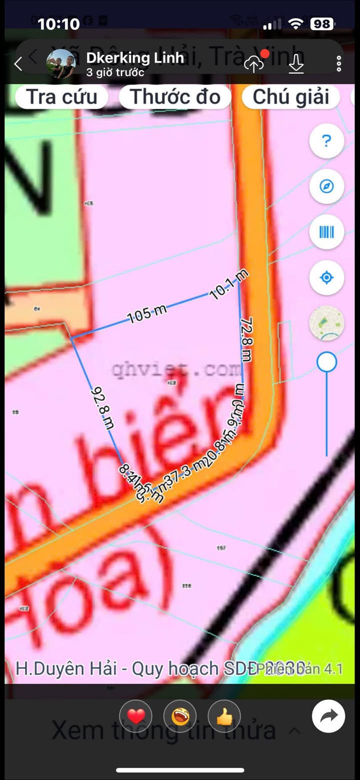 Đất nông nghiệp 10 công mặt tiền đê Hồ Tàu, xã Đông Hải, giá 1 tỷ - Cơ hội đầu tư sinh lời!