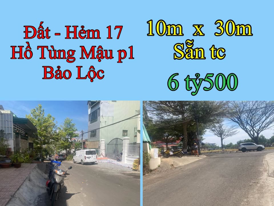 Đất Hẻm 17 Hồ Tùng Mậu Bảo Lộc 300m² giá 6.5 tỷ - Sẵn sàng xây dựng ngay!