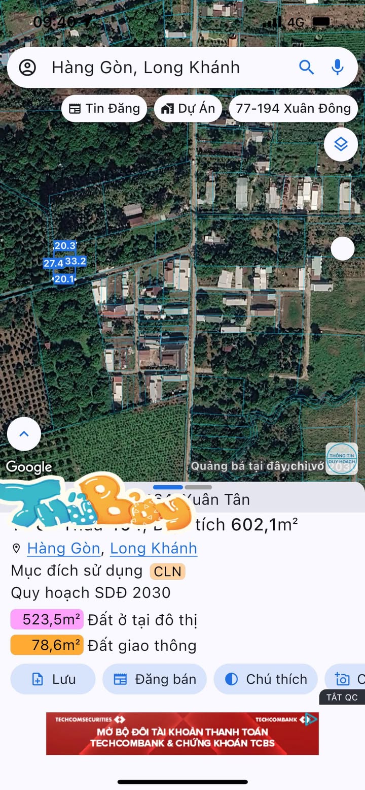 Đất nền Hàng Gòn Long Khánh 602m² giá 2 tỷ - Sổ hồng riêng, dân cư đông đúc!