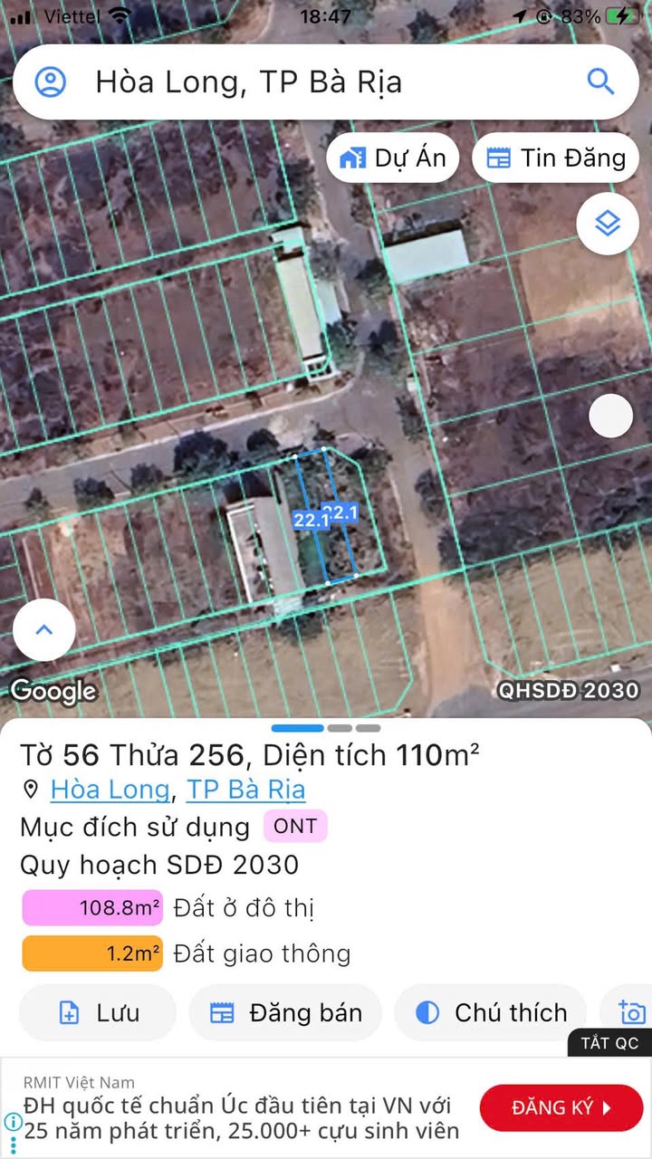 Đất nền xã Hoà Long Bà Rịa 110m² giá 2.499 tỷ - Cần bán gấp cho gia đình chuyển về quê!