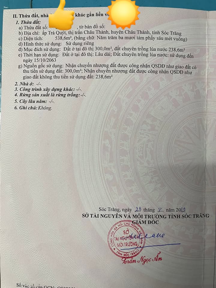 Đất nền xã Thuận Hòa, huyện Châu Thành, 600m² giá 1.3 tỷ - Cơ hội đầu tư tuyệt vời!