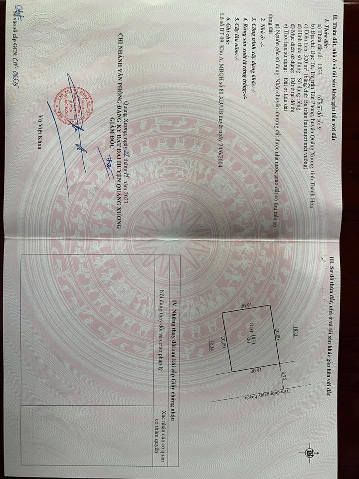 Đất nền chính chủ tại thị trấn Tân Phong, Quảng Xương - 320m² giá 2.8 tỷ - Cơ hội đầu tư vàng!