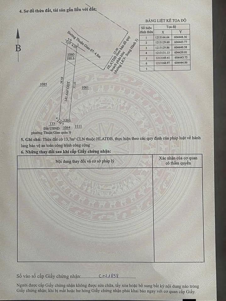 Đất thổ cư Phường Thuận Giao 188m² giá 2.85 tỷ - Đầu tư sinh lời ngay!