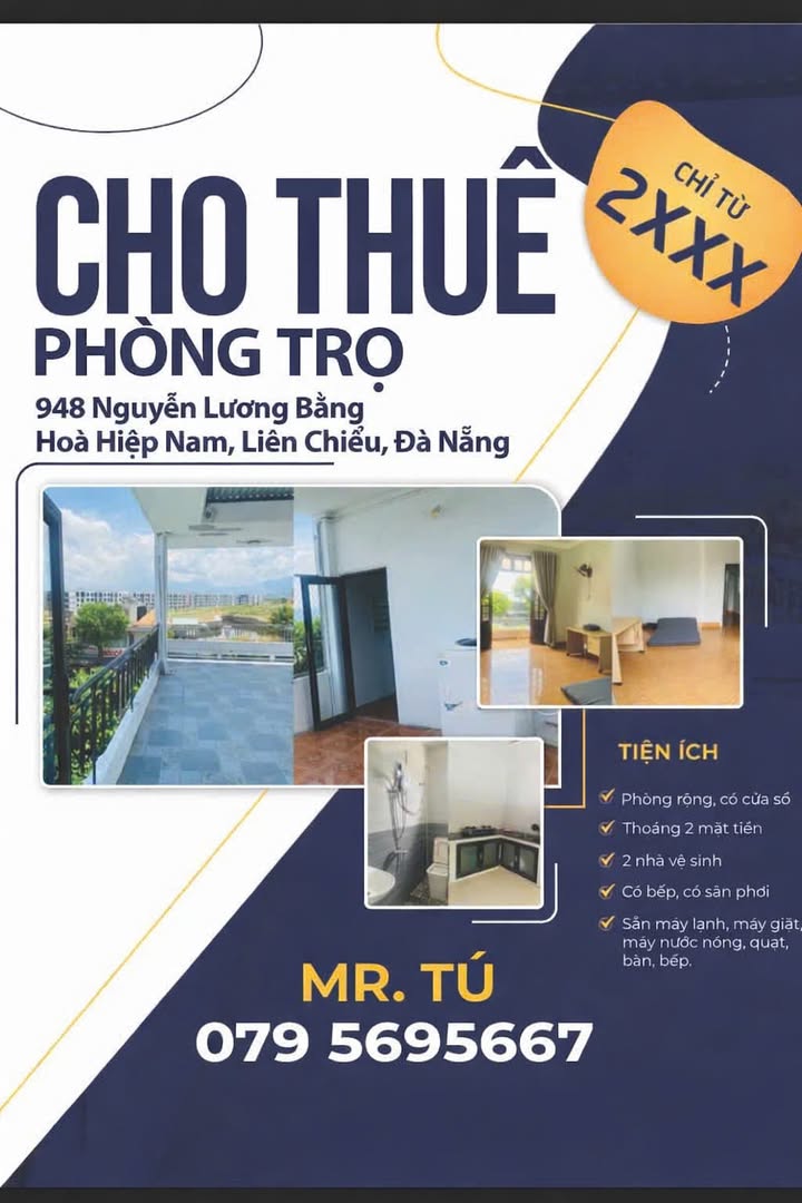Phòng trọ cho thuê tại Liên Chiểu, Đà Nẵng - Giá chỉ từ 2 triệu/tháng