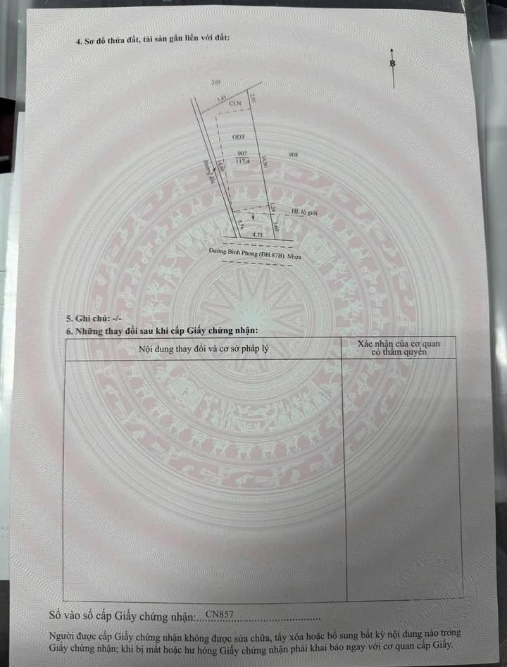 Đất mặt tiền Trần Thị Thơm, 117m², giá 1.3 tỷ - Cơ hội đầu tư sinh lời!