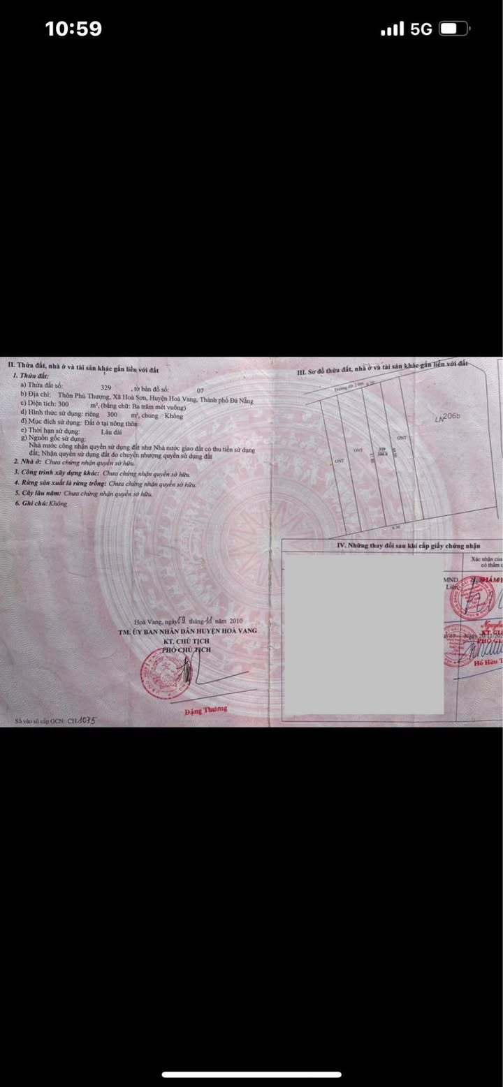 Đất thổ cư Hòa Sơn Đà Nẵng 300m² giá 9xx triệu - Sổ hồng chính chủ!