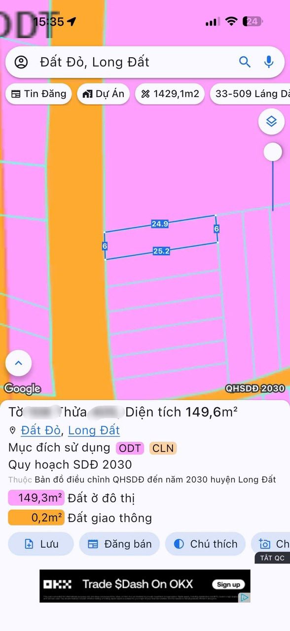 Đất nền Thị trấn Đất Đỏ 149m² giá 1.5 tỷ - Đầu tư sinh lời ngay!