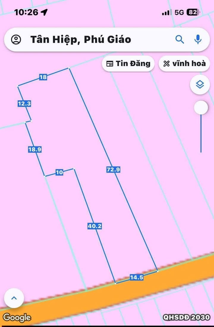 Đất nền mặt tiền bê tông Tân Hiệp, Phú Giáo - Diện tích 1044m², giá chỉ 1.6 tỷ