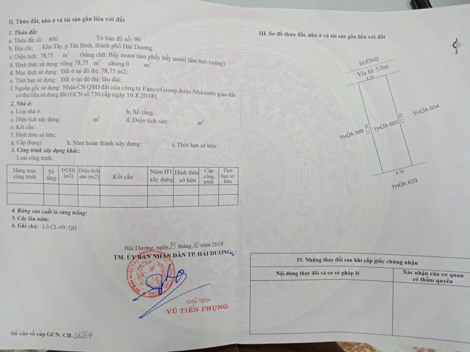 Bán lô đất mặt phố Hoàng Văn Cơm 78.75m² giá chỉ 5x triệu - Cơ hội đầu tư hiếm có!