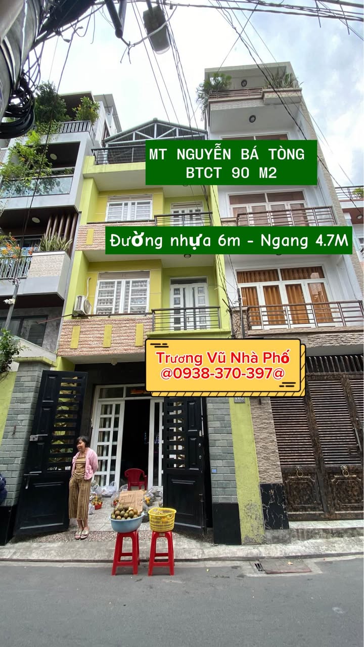 Nhà mặt tiền Nguyễn Bá Tòng, Tân Bình 90m² giá 15.9 tỷ - Thiết kế hiện đại, kinh doanh sầm uất!