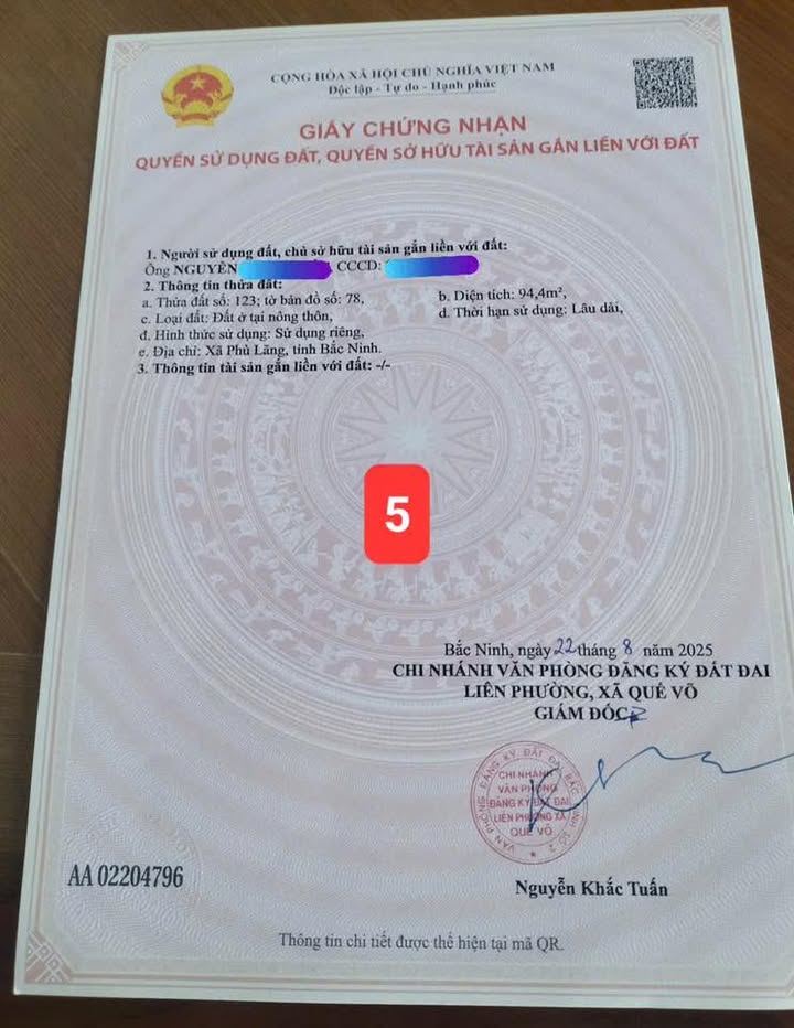 Đất thổ cư Đào Viên, Quế Võ 94.4m² giá chỉ 630 triệu - Sổ hồng chính chủ