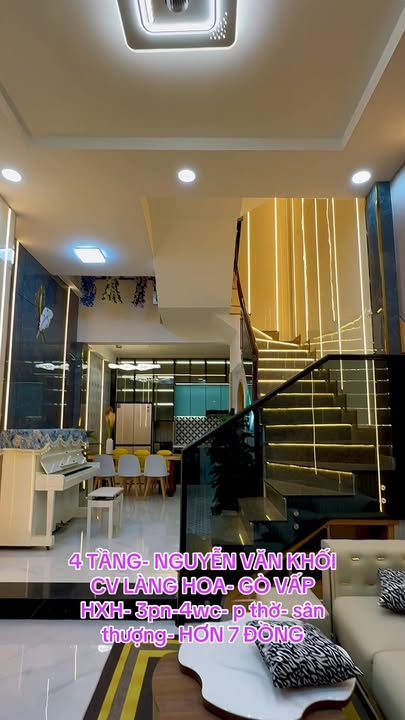 Nhà 4 tầng hẻm xe hơi Nguyễn Văn Khối, Gò Vấp 50m² giá 7 tỷ - Hoàn công đầy đủ!