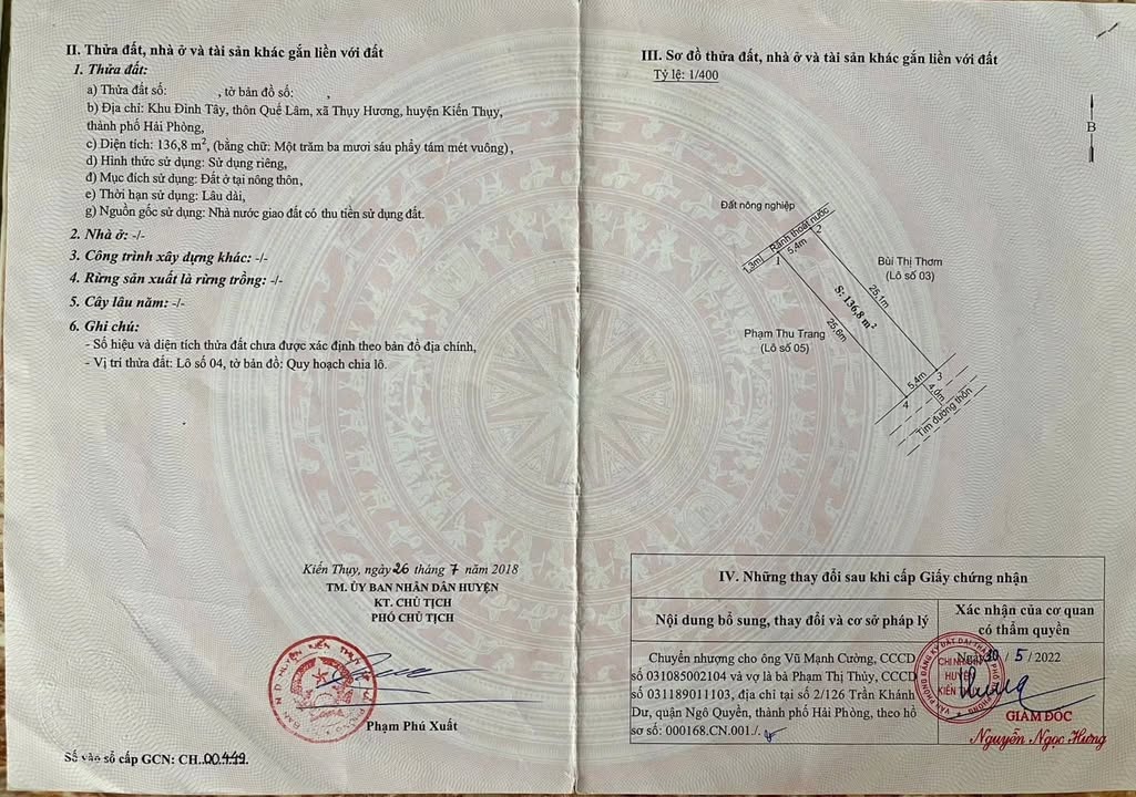 Đất nền Quế Lâm - Kiến Thụy - 136.8m² giá 2 tỷ - Đầu tư sinh lời ngay!