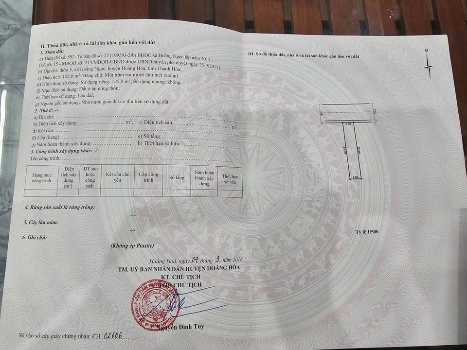 Đất thổ cư Hoằng Ngọc 125m² giá 1.3 tỷ - Vị trí đắc địa gần chợ và trường học!