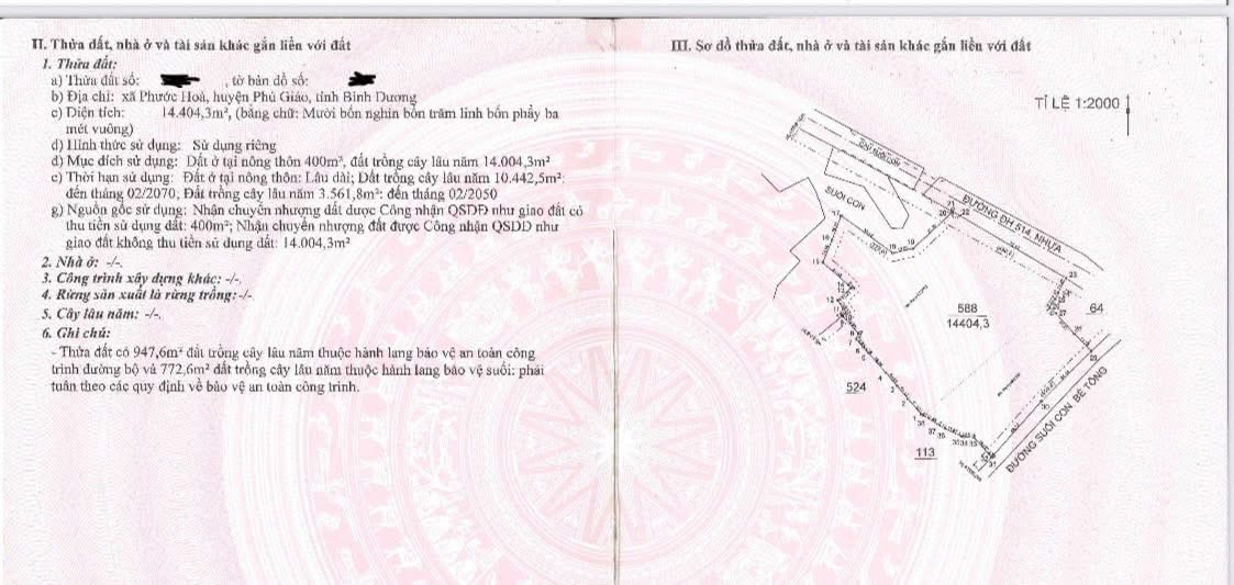 Bán đất SKC tại Phước Hòa, Phú Giáo 1,75ha giá chỉ 28 tỷ - Cơ hội đầu tư tuyệt vời!