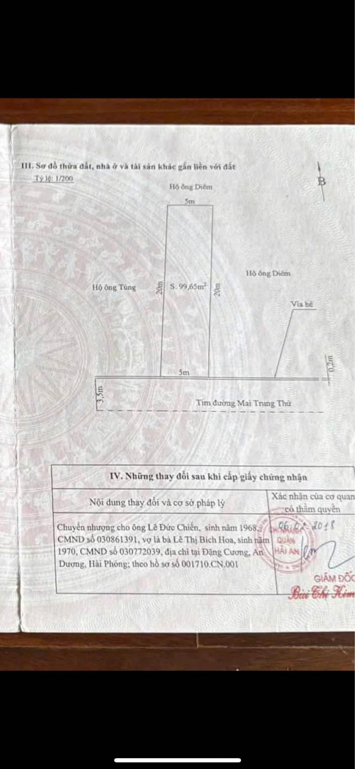 Lô đất mặt đường Mai Trung Thứ, Hải An, 99.6m² giá 5.976 tỷ - Cơ hội đầu tư sinh lời cao!