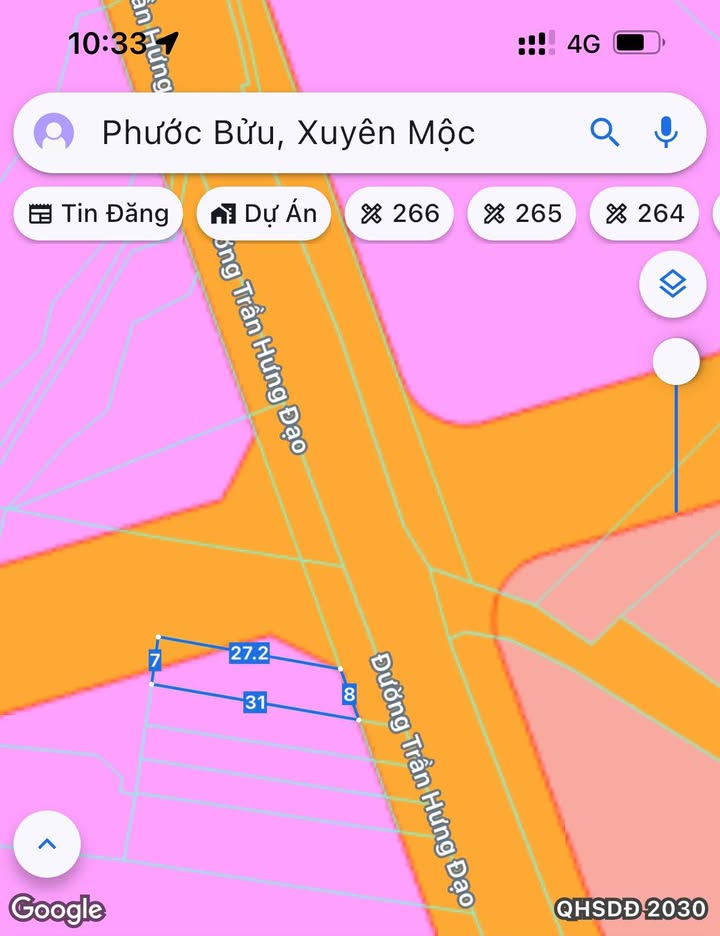 Đất nền mặt tiền Trần Hưng Đạo, Xuyên Mộc, 210m² giá 2.3 tỷ - Cơ hội đầu tư tuyệt vời!