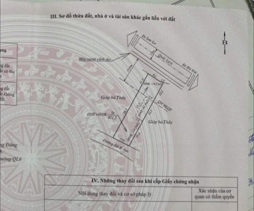 Đất mặt đường QL6 Vân Hồ 400m² giá 1 tỷ - Cơ hội đầu tư tuyệt vời!