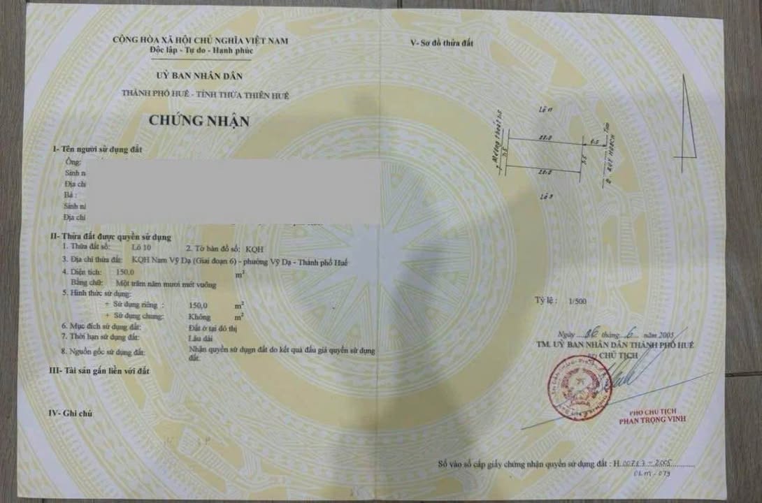 Bán đất mặt tiền Hà Huy Giáp, phường Vỹ Dạ, 150m² - Đầu tư sinh lời ngay!