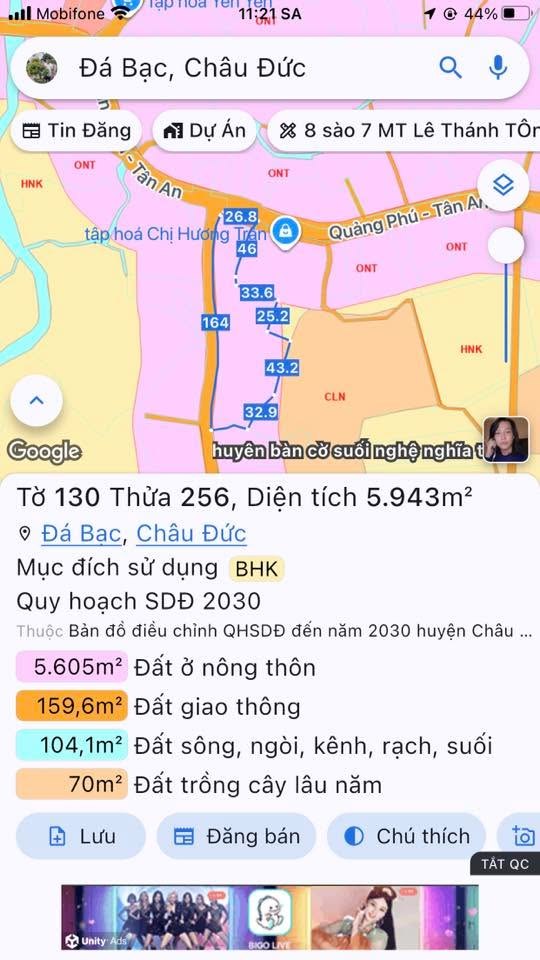 Đất nền góc 2 mặt tiền Trục Thông, Xã Đá Bạc, 4455m² - Cơ hội đầu tư vàng!