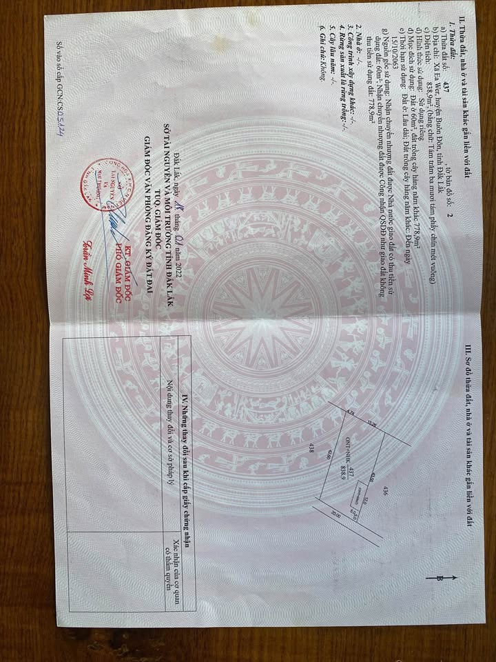 Đất nền xã Ea Wer, huyện Buôn Đôn 860m² - Pháp lý rõ ràng, đầu tư sinh lời!