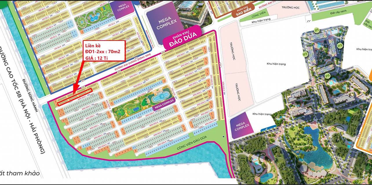 Townhouse Đảo Dừa 1, Hưng Yên 70m² giá 12 tỷ - Không gian sống lý tưởng cho tuổi già!