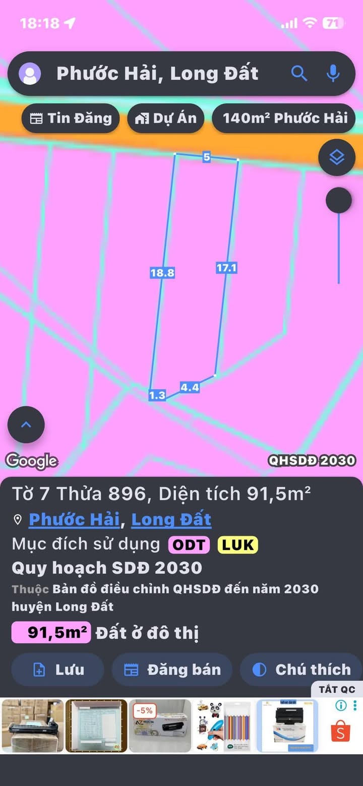 Đất thổ cư Long Tân 91m² giá chỉ 790 triệu - Cơ hội hiếm có!