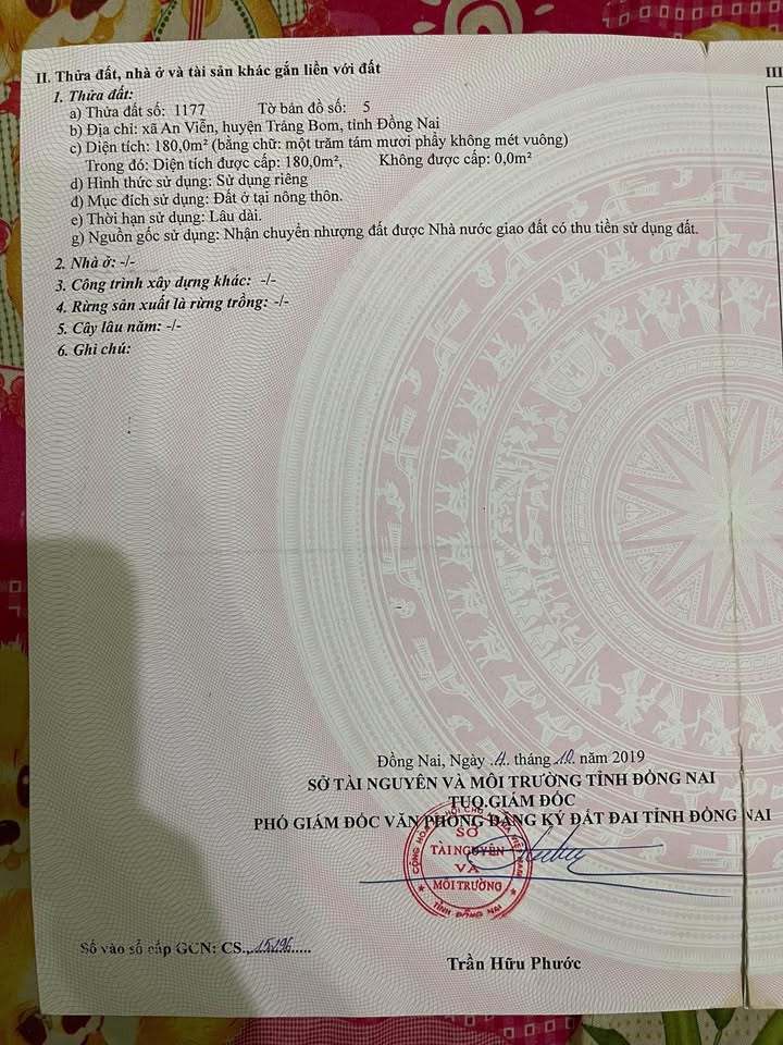 Đất thổ cư Huyện Củ Chi 180m² giá thỏa thuận - Cơ hội đầu tư tuyệt vời!