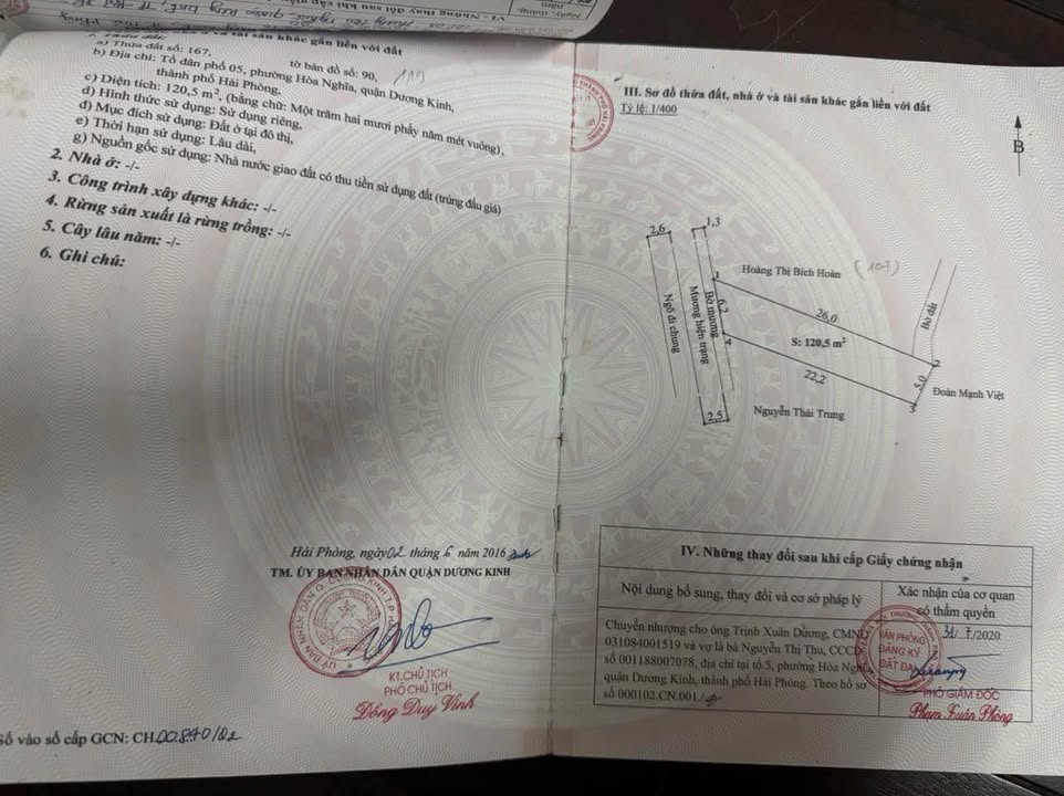 Lô đất đấu giá Dương Kinh Hải Phòng 120.5m² giá 3.65 tỷ - Đất sạch, vị trí thuận lợi!