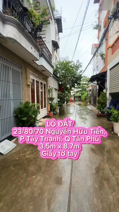 Đất nền 27m² tại 23/80/70 Nguyễn Hữu Tiến, Quận Tân Phú - Cơ hội đầu tư hấp dẫn!