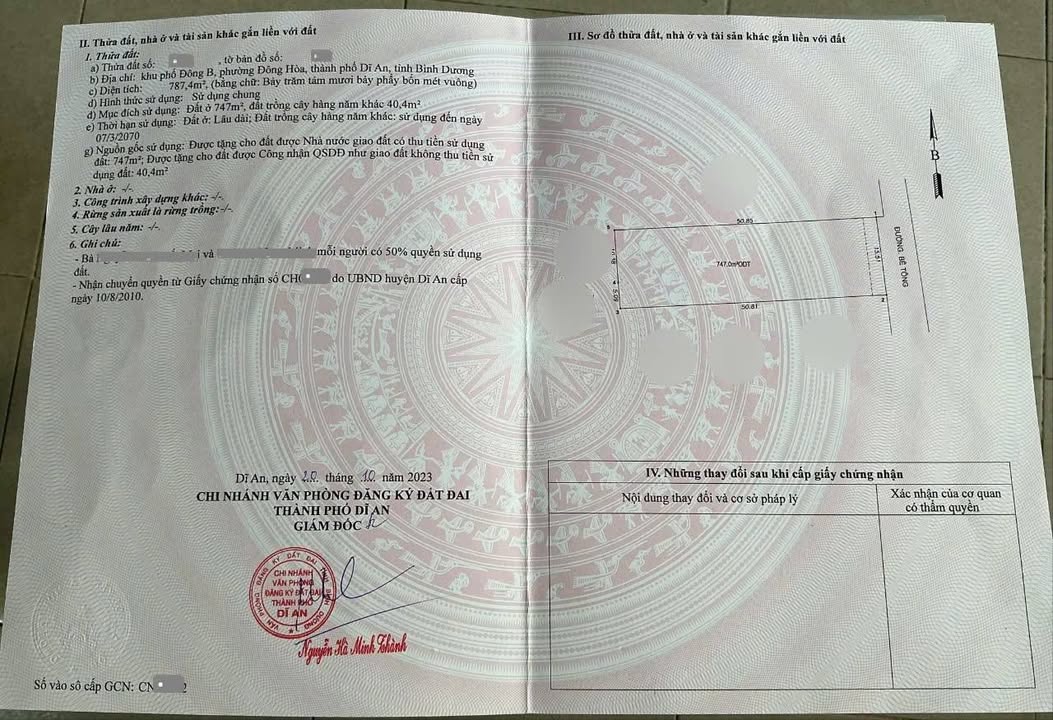 Đất nền 787m² tại Đông Hòa, Dĩ An - Giá chỉ 18.5 tỷ - Cơ hội đầu tư lý tưởng!