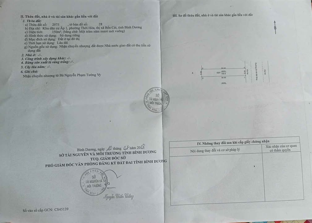 Đất nền Phường Mỹ Phước, Bến Cát 150m² giá 1.72 tỷ - Vị trí đẹp, tiềm năng đầu tư!