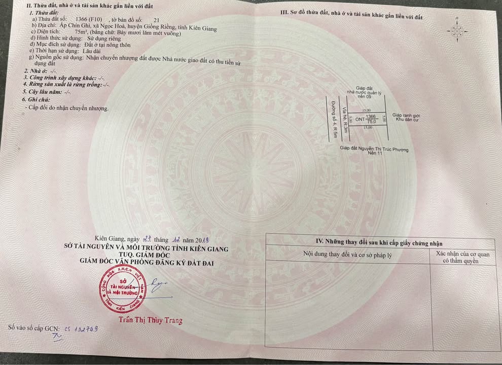 Đất nền đường số 4, Xã Hòa Thuận, Kiên Giang 75m² - Đầu tư sinh lời tốt!