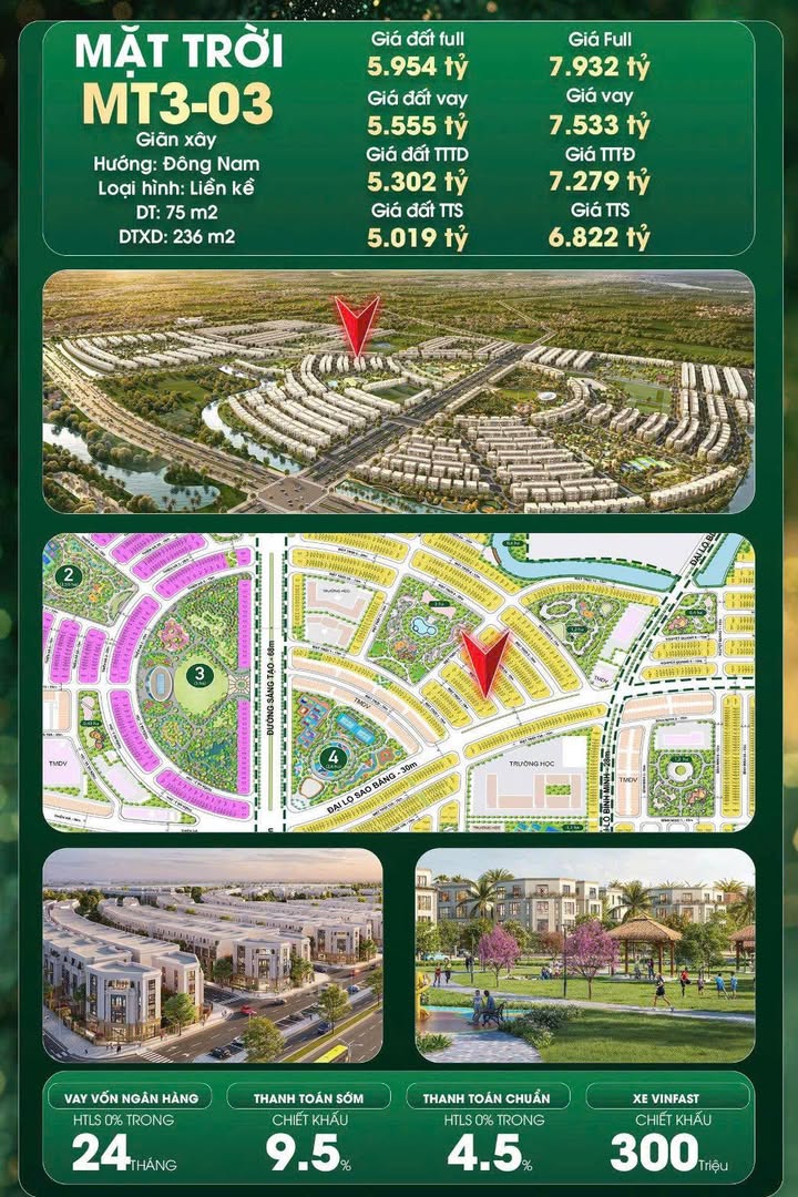 Townhouse Vinhomes Hải Phòng 75m² - Vị trí đẹp, gần công viên!