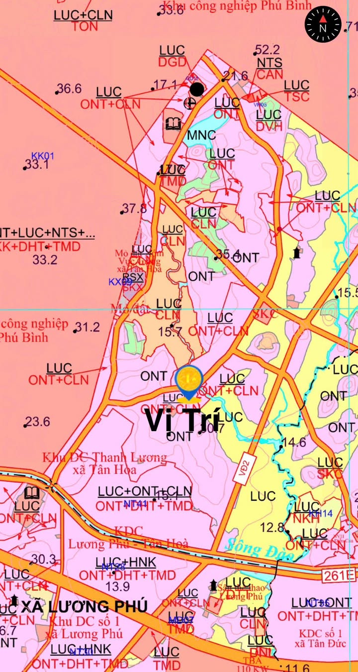 Đất thổ cư 140m² xã Tân Hòa, huyện Phú Bình - Giá chỉ 800 triệu!