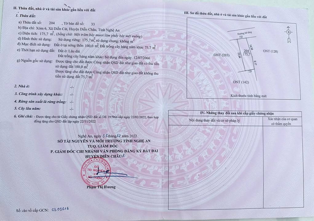 Đất nền Diễn Cát 161m² giá 1 tỷ - Cơ hội đầu tư sinh lời tuyệt vời!